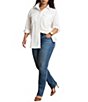 Lauren Ralph Lauren Plus Woven Point Collar Long Sleeve Shirt - Image 3