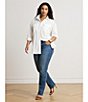 Lauren Ralph Lauren Plus Woven Point Collar Long Sleeve Shirt - Image 5