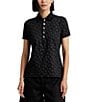 Color:Black - Image 1 - Polo Collar Short Sleeve Shirt