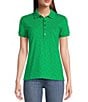 Color:Green Topaz - Image 1 - Polo Collar Short Sleeve Shirt