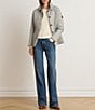 Lauren Ralph Lauren Printed Point Collar Button Front Quilted Jacket - Image 4