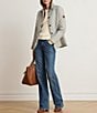 Lauren Ralph Lauren Printed Point Collar Button Front Quilted Jacket - Image 5