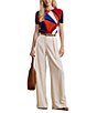 Lauren Ralph Lauren Printed Ribbed Crew Neck Short Sleeve Sweater, Color:Blue Multi - Image 3