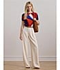 Lauren Ralph Lauren Printed Ribbed Crew Neck Short Sleeve Sweater, Color:Blue Multi - Image 4