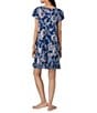 Lauren Ralph Lauren Printed Short Sleeve Scoop Neck Knit Nightgown, Color:Navy Print - Image 2