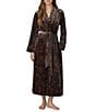 Lauren Ralph Lauren Printed Velvet Long Sleeve Shawl Collar Long Robe - Image 1