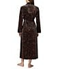 Lauren Ralph Lauren Printed Velvet Long Sleeve Shawl Collar Long Robe - Image 2