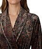 Lauren Ralph Lauren Printed Velvet Long Sleeve Shawl Collar Long Robe - Image 3