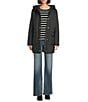 Lauren Ralph Lauren Quilted Hooded Internal Drawcord Zip Front Coat, Color:Black - Image 5