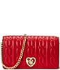 Color:Martin Red - Image 1 - Quilted Heart Turn-Lock Tech Case Crossbody Bag