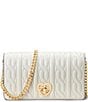 Color:Cream - Image 1 - Quilted Heart Turn-Lock Tech Case Crossbody Bag