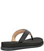 Color:Black - Image 2 - Regina Nappa Leather Flip-Flop Sandals