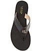 Color:Black - Image 5 - Regina Nappa Leather Flip-Flop Sandals