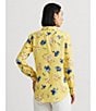 Color:Yellow Multi - Image 6 - Relaxed Fit Floral Linen Button Front Shirt