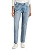Color:Blue - Image 1 - Relaxed Tapered Mid Rise Ankle Jeans