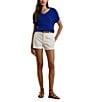 Lauren Ralph Lauren Rib Knit V Neck Short Dolman Sweater, Color:New Sapphire - Image 3