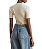Lauren Ralph Lauren Ribbed Knit Polo Collar Short Sleeve Sweater - Image 2