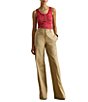 Lauren Ralph Lauren Ribbed Knit Stripe Scoop Neck Sleeveless Tank Tee - Image 3