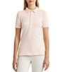 Color:Pink Opal - Image 1 - Ribbed Point Collar Short Sleeve Polo Shirt