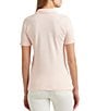 Color:Pink Opal - Image 2 - Ribbed Point Collar Short Sleeve Polo Shirt