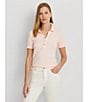 Color:Pink Opal - Image 4 - Ribbed Point Collar Short Sleeve Polo Shirt