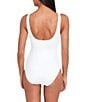 Color:White - Image 2 - Ring Over The Shoulder Underwire One Piece Swimsuit