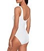 Color:White - Image 3 - Ring Over The Shoulder Underwire One Piece Swimsuit