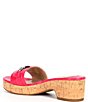 Color:Sports Pink - Image 3 - Roxanne Crocodile Embossed Leather Cork Platform Clog Slide Sandals