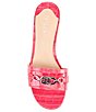 Color:Sports Pink - Image 5 - Roxanne Crocodile Embossed Leather Cork Platform Clog Slide Sandals