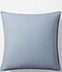 Color:Blue - Image 1 - Sadie Solid Woven Cotton Euro Sham