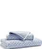 Color:Blue Cornflower - Image 1 - Sanders Basketweave Antimicrobial Bath Towels