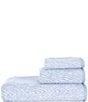 Color:Blue Cornflower - Image 1 - Sanders Herringbone Antimicrobial Bath Towels