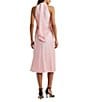 Color:Pink Opal - Image 2 - Satin Charmeuse Halter Neck Sleeveless Dress