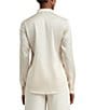 Color:Winter Cream - Image 2 - Satin Charmeuse Point Collar Long Sleeve Shirt