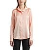 Color:Pink Opal - Image 1 - Satin Charmeuse Point Collar Long Sleeve Shirt