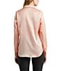 Color:Pink Opal - Image 2 - Satin Charmeuse Point Collar Long Sleeve Shirt