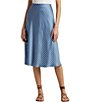Color:Blue/White - Image 1 - Satin Charmeuse Polka-Dot Print Pull-On A-Line Coordinating Skirt
