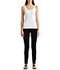 Color:White - Image 3 - Scoop Neck Sleeveless Tank Top