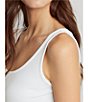 Color:White - Image 5 - Scoop Neck Sleeveless Tank Top