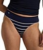 Color:Navy - Image 1 - Seamless Striped Jersey Bikini Panty