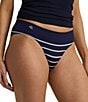 Color:Navy - Image 3 - Seamless Striped Jersey Bikini Panty