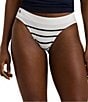 Color:Silk White - Image 1 - Seamless Striped Jersey Bikini Panty