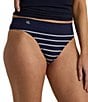 Color:Navy - Image 1 - Seamless Striped Jersey Thong