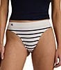 Lauren Ralph Lauren Seamless Striped Jersey Thong, Color:Silk White - Image 1