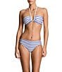 Lauren Ralph Lauren Seaside Stripe Shirred Underwire Bandeau Swim Top & Moderate Coverage Hipster Swim Bottom - Image 1