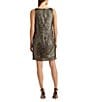 Color:Olive/Bronze - Image 2 - Sequin Scoop Neckline Sleeveless Shift Dress