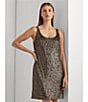 Color:Olive/Bronze - Image 6 - Sequin Scoop Neckline Sleeveless Shift Dress