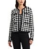 Color:Winter Cream - Image 1 - Sequined Houndstooth Cropped Jacket