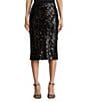 Lauren Ralph Lauren Sequined Mesh Midi Pencil Skirt - Image 1
