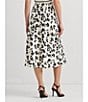Color:Cream - Image 5 - Sharae Satin Charmeuse Printed A-Line Midi Skirt